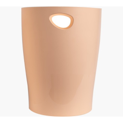 EcoBin Papirkurv rund plast, pastel peach