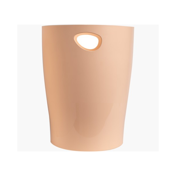 EcoBin Papirkurv rund plast, pastel peach