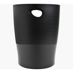 EcoBin Papirkurv rund plast, sort