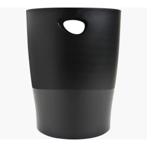 EcoBin Papirkurv rund plast, sort