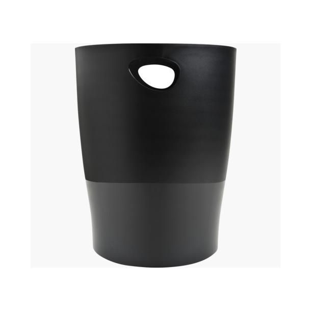 EcoBin Papirkurv rund plast, sort