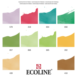 Ecoline watercolor brush pen st med 10 stk., Botanic