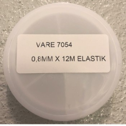 Elastiksnor, tykkelse 0,8 mm, flad, 12m