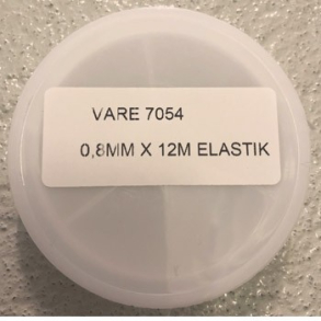 Elastiksnor, tykkelse 0,8 mm, flad, 12m