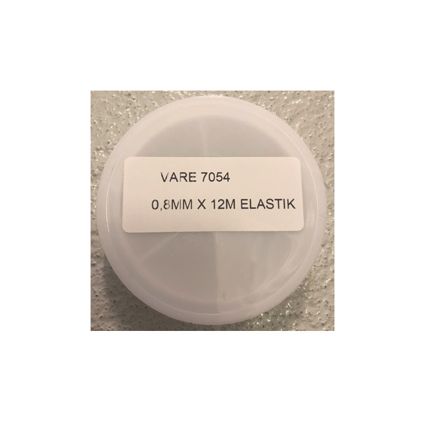 Elastiksnor, tykkelse 0,8 mm, flad, 12m