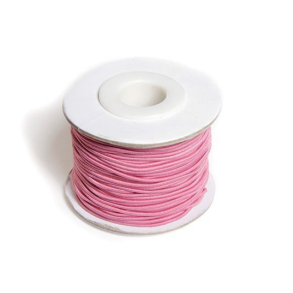 Elastiksnor, tykkelse 1,2 mm, rund, 25m, lyserd