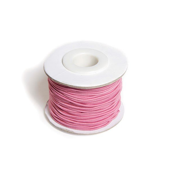 Elastiksnor, tykkelse 1,2 mm, rund, 25m, lyserd