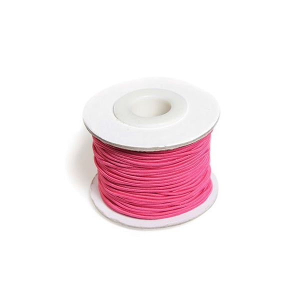 Elastiksnor, tykkelse 1,2 mm, rund, 25m, pink