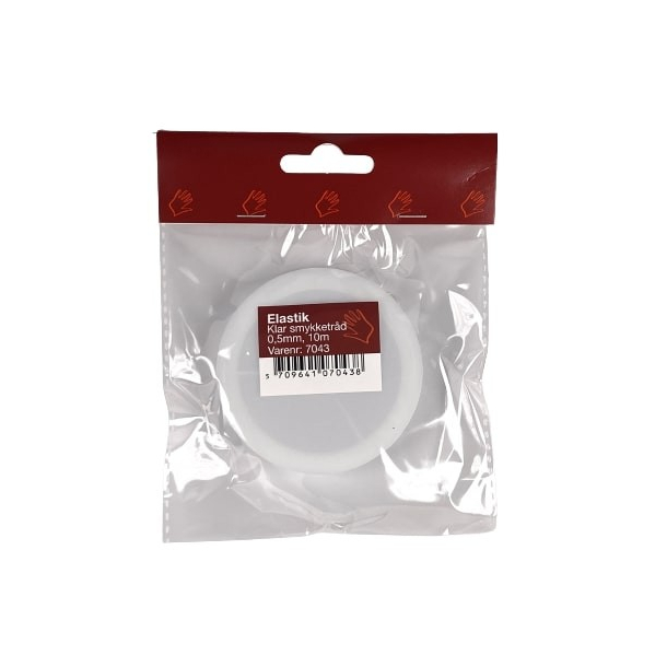 Elastisk smykketrd, 0,5mm x 10m, klar