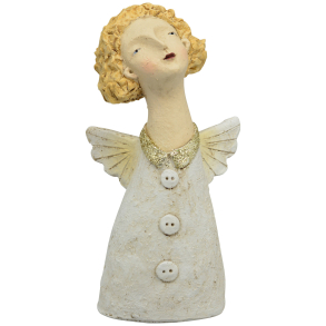 Engel Hilda polyresin hvid/guld H:21 B:11 D:8,5