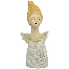 Engel Hilda polyresin hvid/guld H:28 B:12 D:9