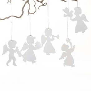 Engle, 10 stk., hvide med snor