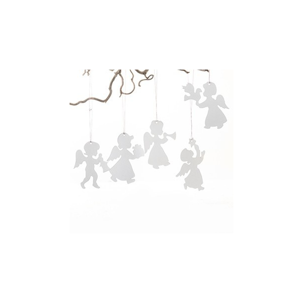 Engle, 10 stk., hvide med snor