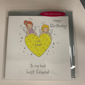 Englekort med vedhng, Birthday to my best Friend