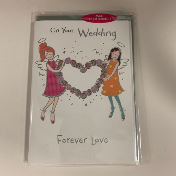 Englekort med vedhng, On your Wedding