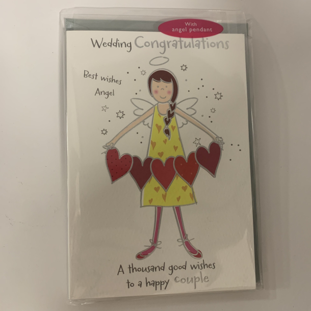 Englekort med vedhng, Wedding congratulations