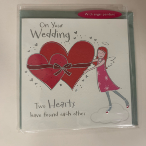 Englekort med vedhng, Wedding Two hearts