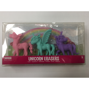 Enhjrning viskelder, 3 stk.