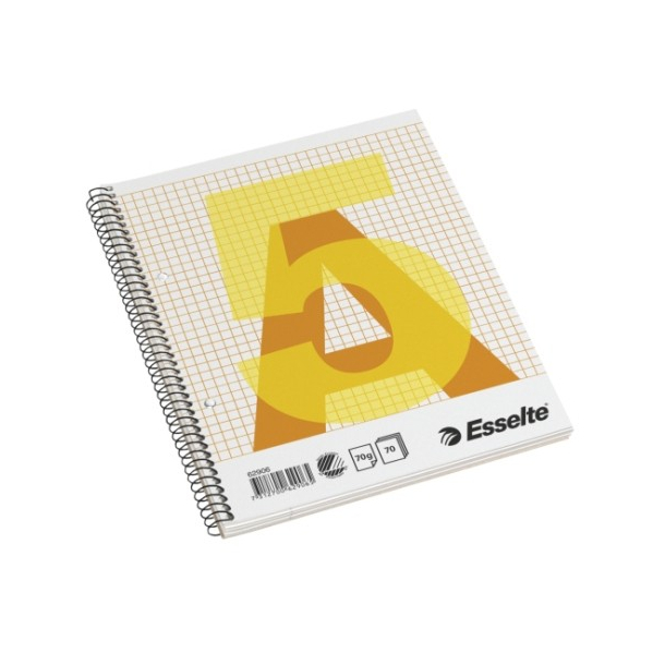 Esselte Notesblok med spiral, A5, 70 blade, kvadreret