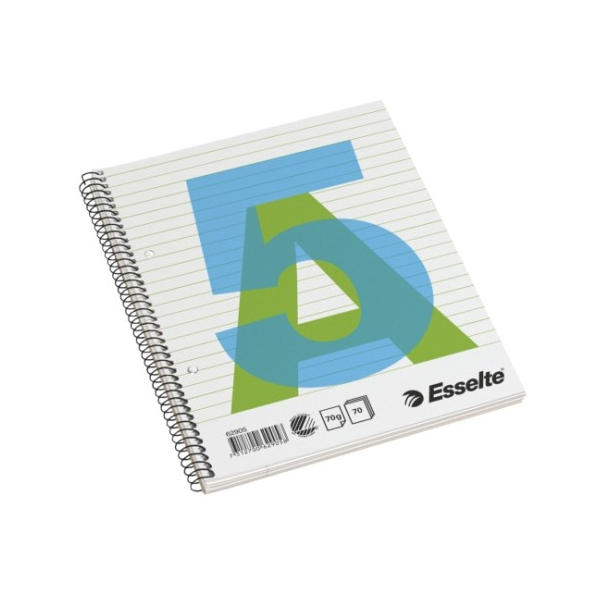 Esselte Notesblok med spiral, A5, 70 blade, linieret