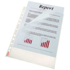 Esselte Plastlomme, embossed, ben top/side, A4, 10 stk.