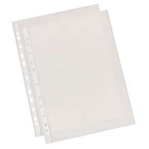 Esselte Plastlomme, glasklar, ben top, A4, 100 stk.