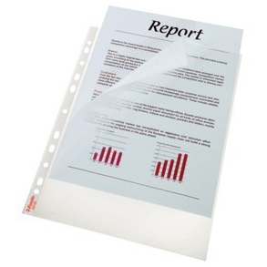 Esselte Plastlomme, klar, ben top/side, A4, 100 stk.