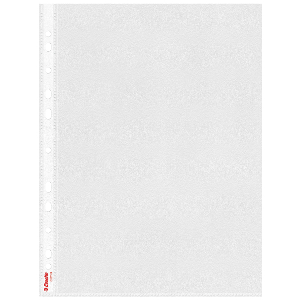 Esselte plastlomme, Klar, prget, ben top/side, A4, 100 stk.