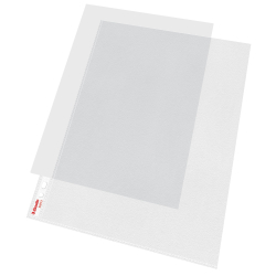 Esselte plastlomme, Klar, prget, ben top/side, A4, 100 stk.