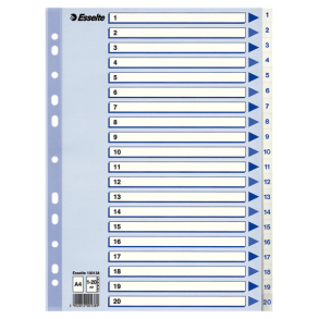 Esselte Register 1-20 A4, hvid 
