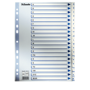 Esselte Register A- A4, hvid 