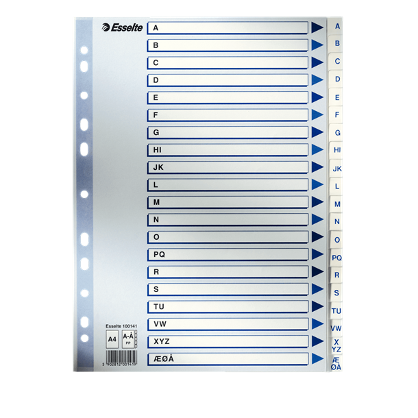 Esselte Register A- A4, hvid 