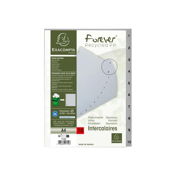 Exacompta faneblade / register 1-10