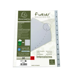 Exacompta faneblade / register 1-12