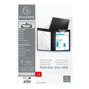 Exacompta foldover clipboard A4, sort