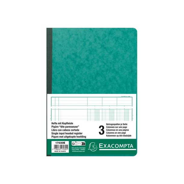Exacompta kolonnebog, 3 kolonner