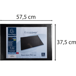 Exacompta skriveunderlag, sort med kreacover