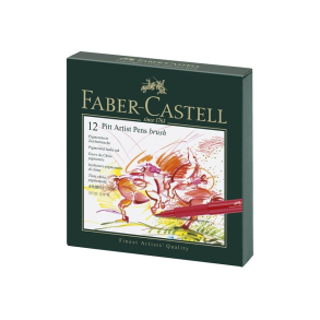 Faber Castell - 12 Pitt Artist Pens Brush