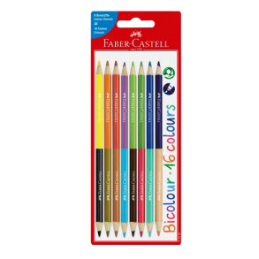 Faber Castell 2 farvede farveblyanter, 16 farver