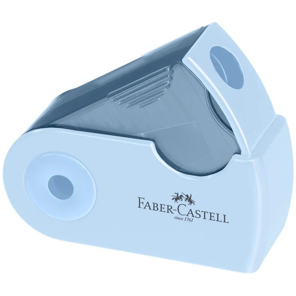 Faber Castell blyantspidser med et hul, mini med omslag, bl