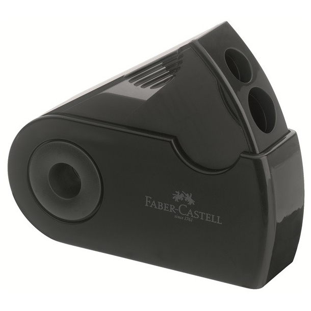 Faber Castell blyantspidser med to huller, sort