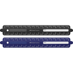 Faber Castell brudsikker Lineal, Dots, 15 cm, sort