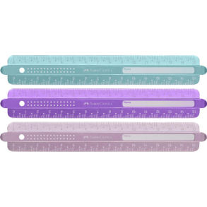 Faber Castell brudsikker Lineal, Sparkle, 15 cm, mrkelilla