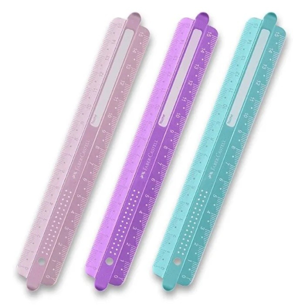 Faber Castell brudsikker Lineal, Sparkle, 30 cm, mrkelilla