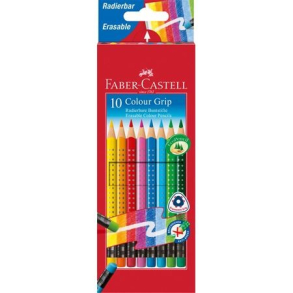 Faber Castell Colour Grip farveblyanter m. viskelder, 10 stk.