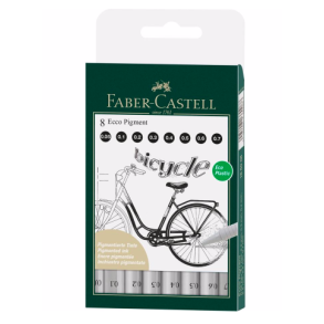 Faber Castell Ecco Pigment Fineliner, 8 stk. 