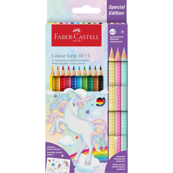 Faber Castell farveblyanter, Enhjrning, 10+3 stk.