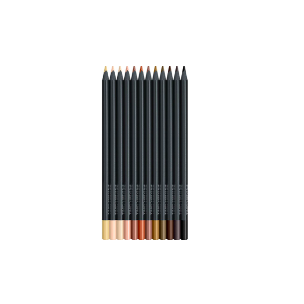 Faber Castell Farvebyanter Black Edition, Skin Tones, 12 stk.