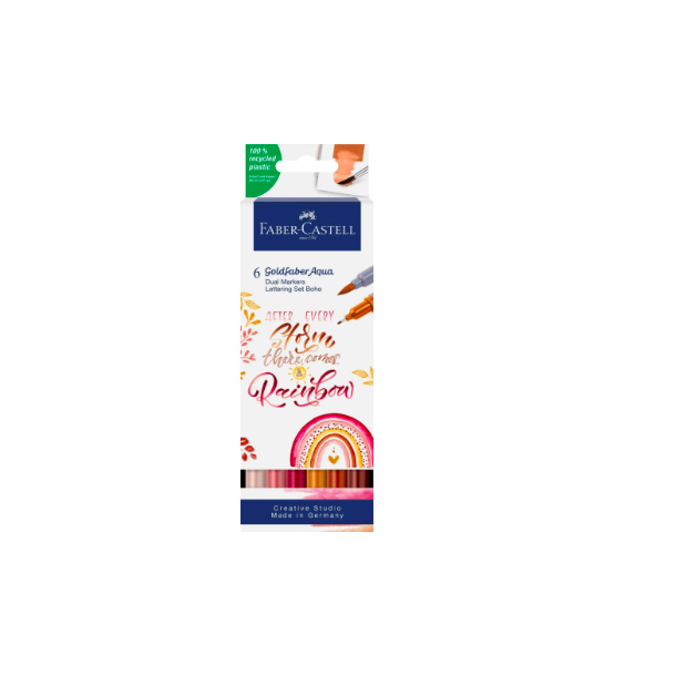 Faber Castell Goldfaber Aqua Dual Marker, Boho, 6 stk.