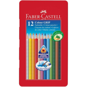 Faber Castell GRIP farveblyanter 12 stk, metalske